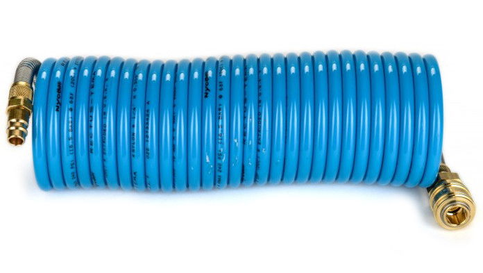 Rectus MFSP08/025KS poliamid 12 spiráltömlő gyorscsatlakozóval, kék, 8x6x1 mm, 2.5 m hosszú termék fő termékképe