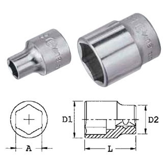 Genius Tools 323210 3/8"-os 6 lapú dugókulcs fej, 10 mm termék fő termékképe