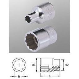Genius Tools 433819 1/2"-os 12 lapú dugókulcs fej, 19 mm termék fő termékképe