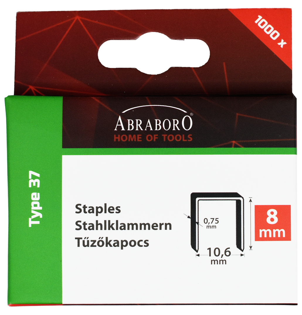 Abraboro CHILITAC H-37 típusú tűzőkapocs, 10 / 10.6 / 0.75 mm, 1000 db/csomag termék fő termékképe