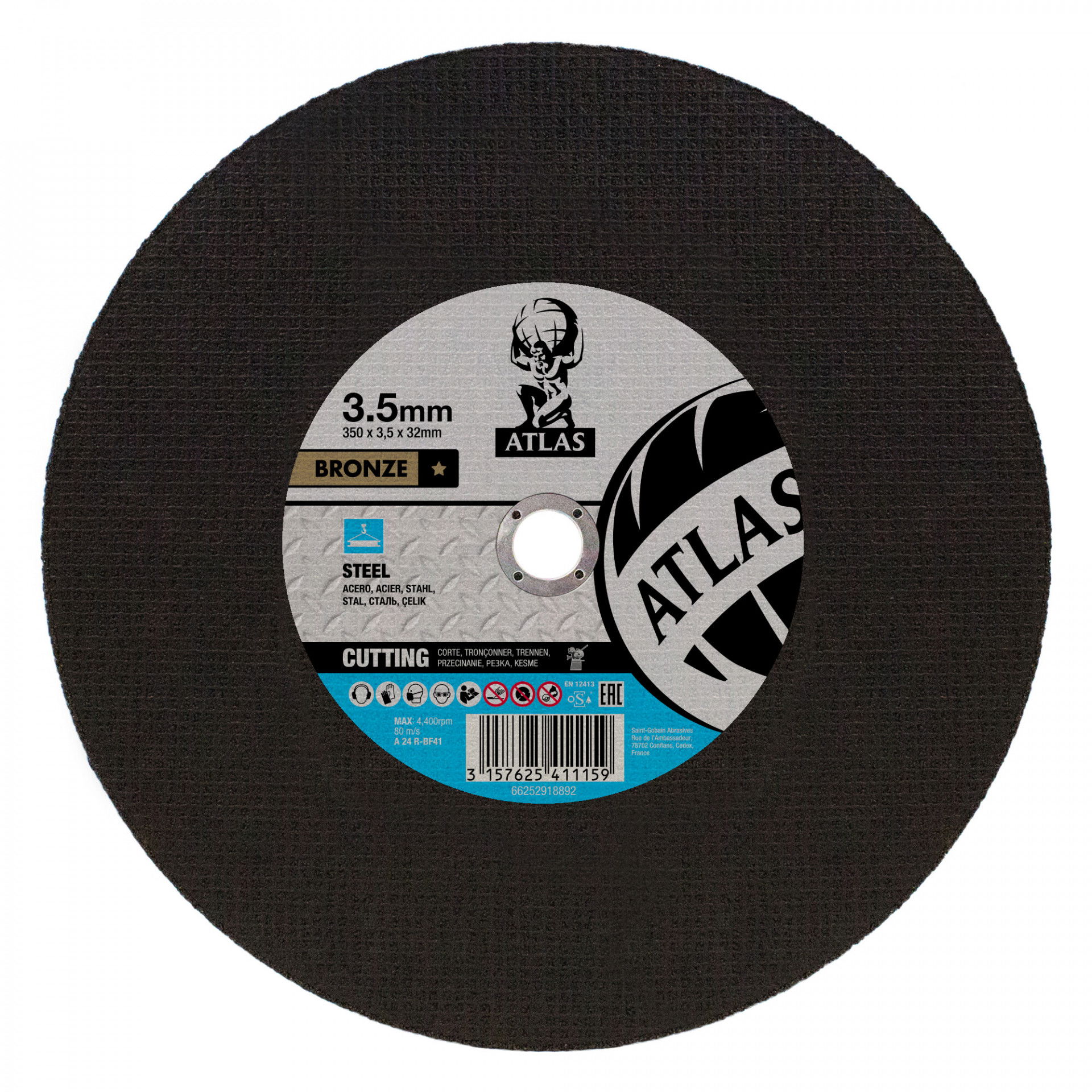 Norton Atlas fém vágókorong 350x3,5x32mm A24R, 10 db/csomag termék fő termékképe