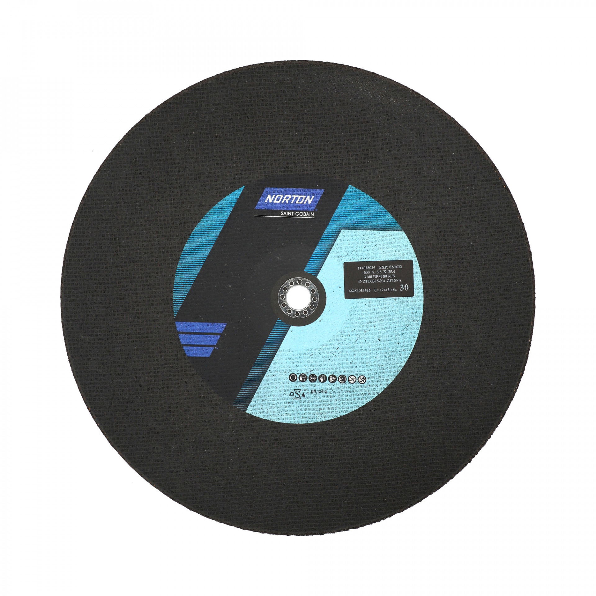 Norton Preciziós gépipari erősített vágókorong 500x5,5x40 mm D5K5 24 T BF1, 10 db/csomag termék fő termékképe