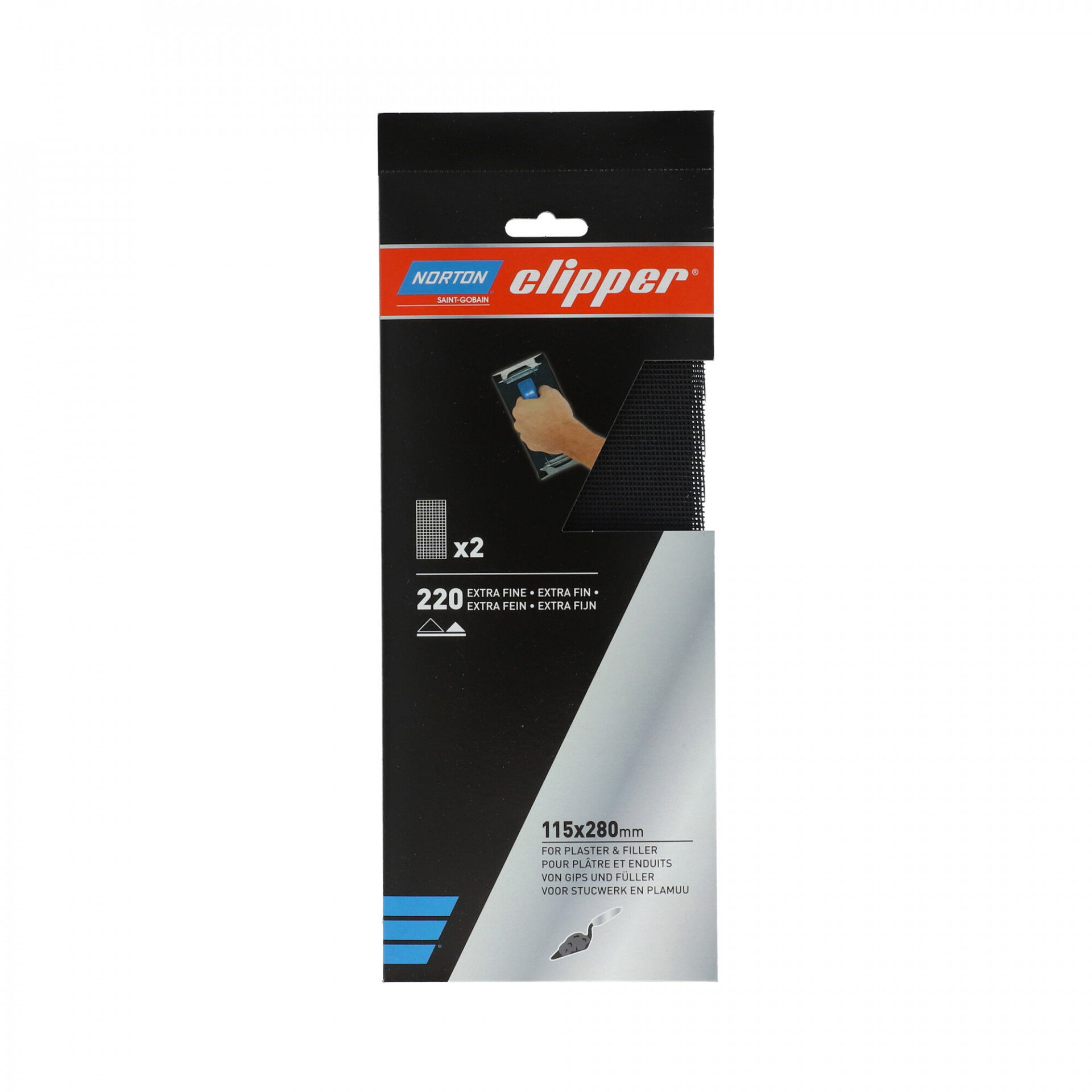 Norton Clipper Q421 vakolat csiszolóháló 115x280 mm P220, 2 db/csomag termék fő termékképe