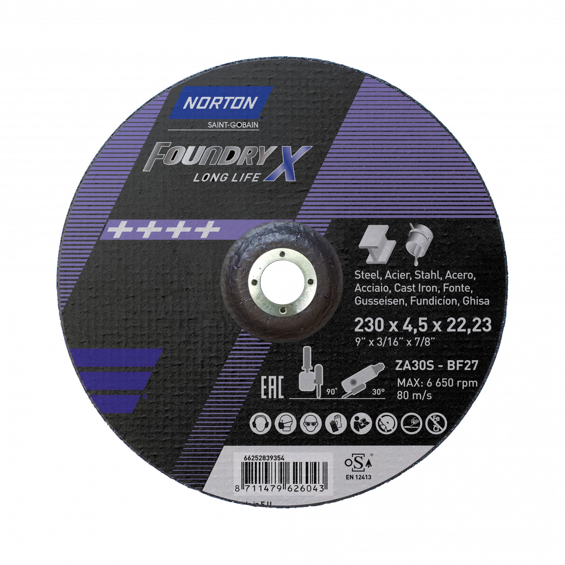 Norton Foundry-X tisztítókorong 230x4,5x22,23mm, 10 db/csomag termék fő termékképe