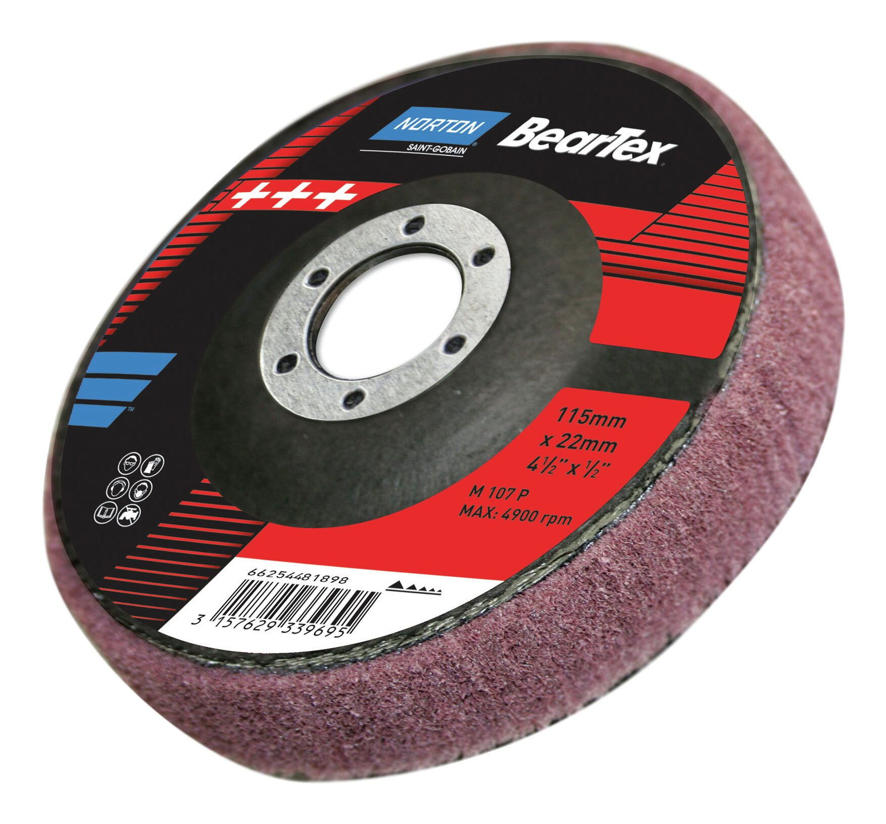 Beartex Lamellás rost csiszolókorong 115x22,23mm Very Fine A, 10 db/csomag termék fő termékképe