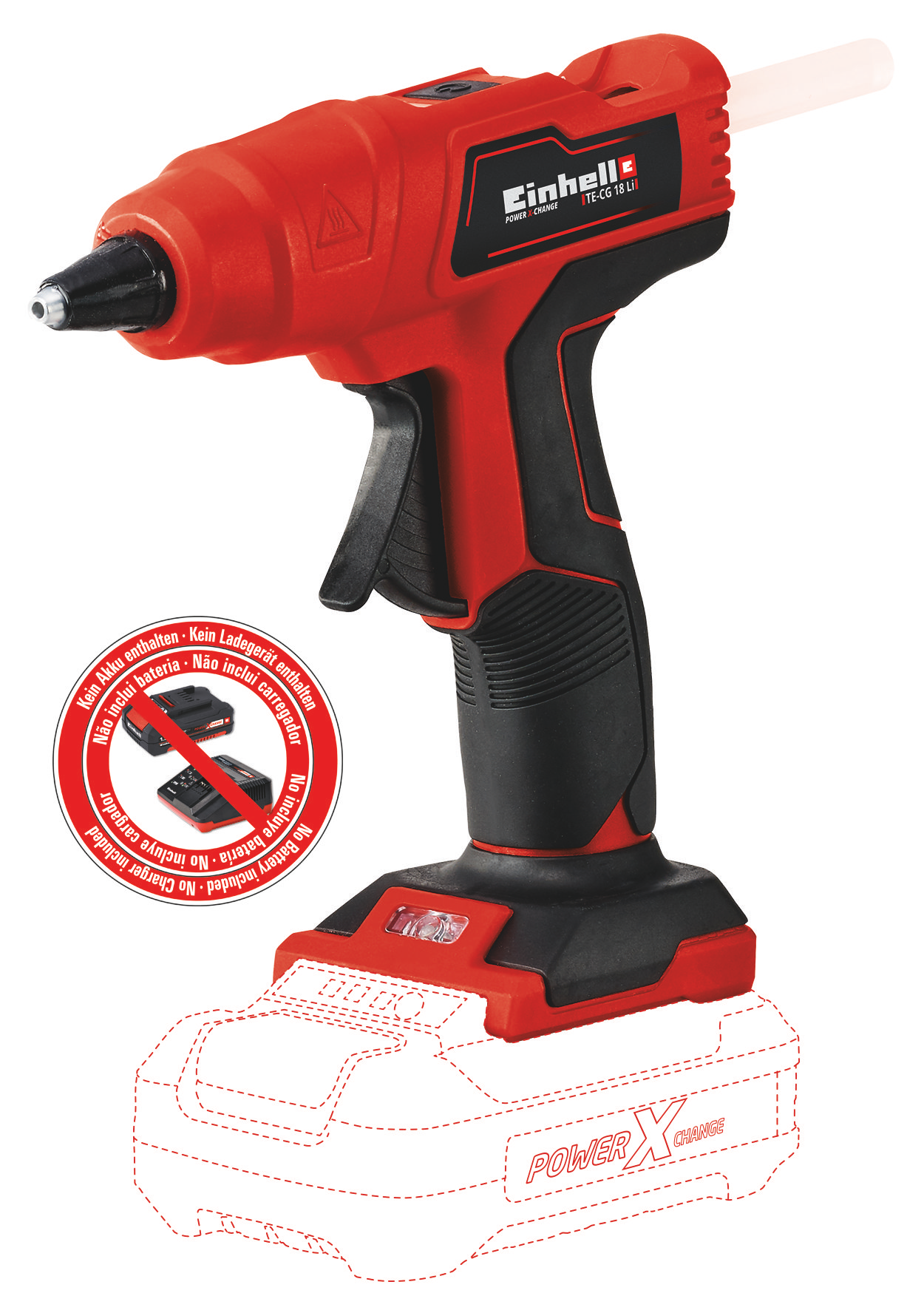 EINHELL TE-CG 18 Li - Solo akkus ragasztópisztoly (akku és töltő nélkül, kartonban) termék fő termékképe