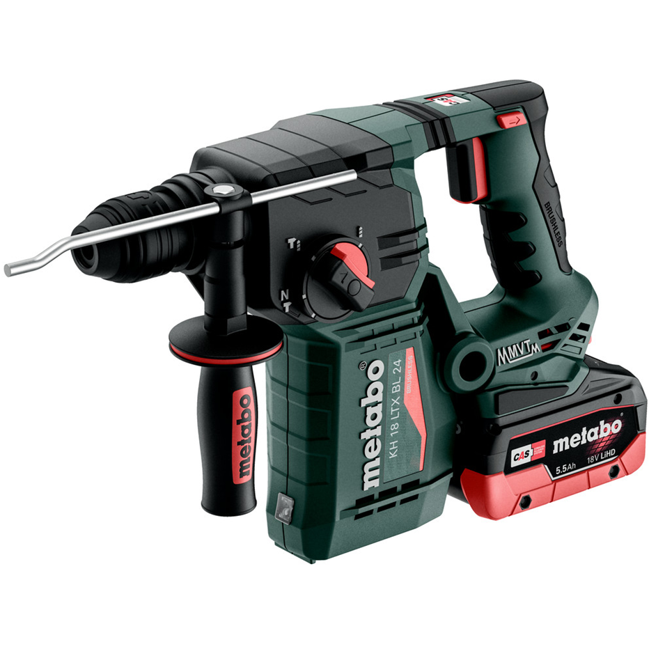 METABO KH 18 LTX BL 24 akkumulátoros SDS-plus kombikalapács (2 x 5.5 Ah LiHD akkuval, metaBOX kofferben) termék fő termékképe