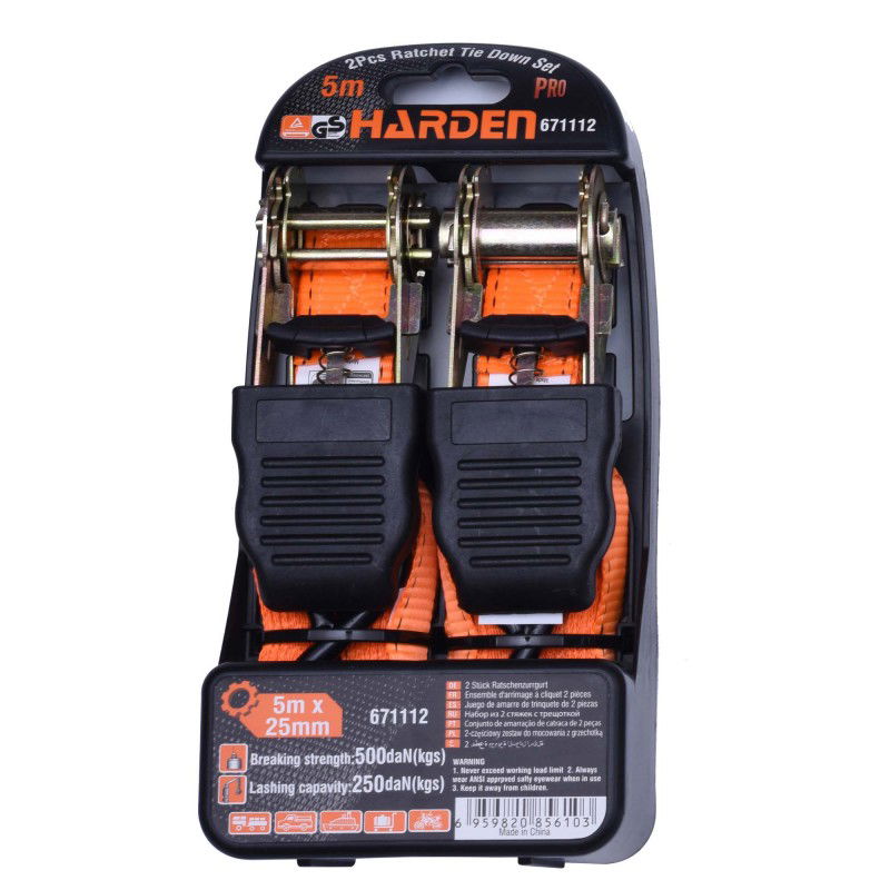 HARDEN Rakományrögzítő 25mm x 5m kampós racsni klt. 2részes termék fő termékképe