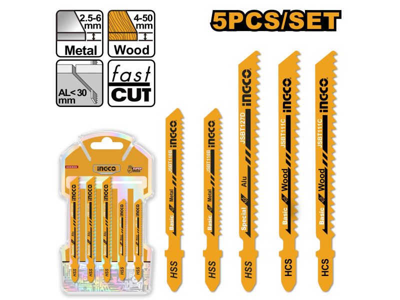 INGCO Dekopírfűrészlap készlet (5 db) termék fő termékképe