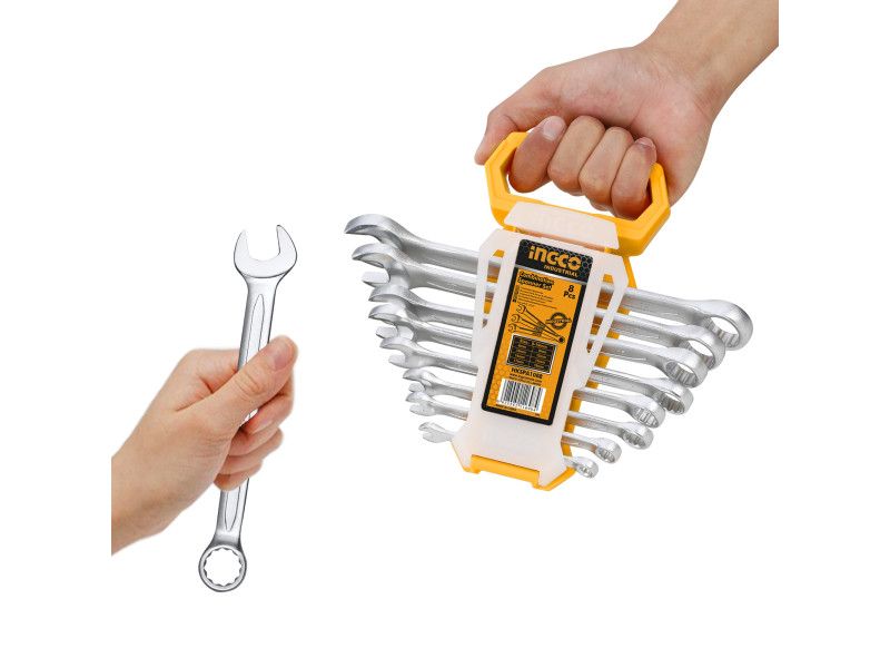 INGCO Csillag-villáskulcs készlet 8 részes 6-19 mm CrV termék fő termékképe