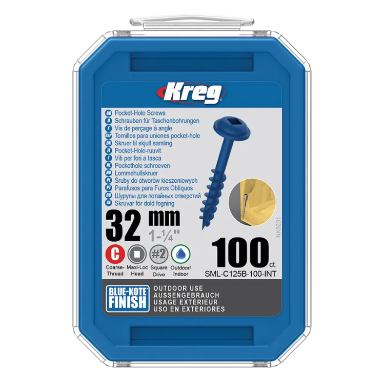 Kreg Blue-Kote Maxi-Loc csavarok rejtett kötésekhez termék fő termékképe