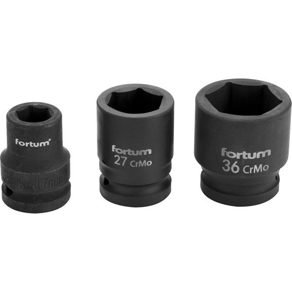 FORTUM Gépi (impakt) dugófej 3/4", 30mm, L 54 mm, feketített, FORTUM termék fő termékképe