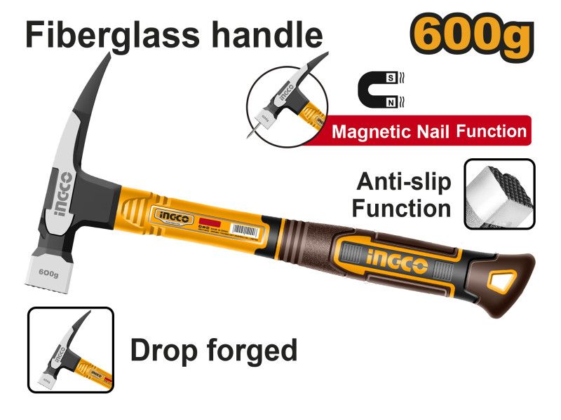 INGCO Ácskalapács 600 g üvegszálas nyél mágneses termék fő termékképe