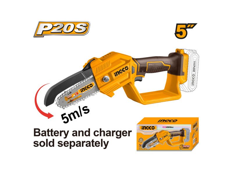 INGCO Akkus láncfűrész 127 mm 20 V (akku és töltő nélkül) termék fő termékképe