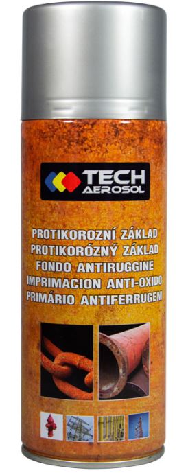 Tech Sol Cink rozsdagátló alapozó festék spray VÖRÖS 400ml termék fő termékképe