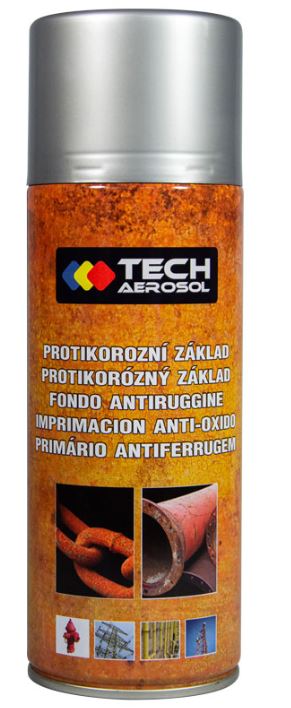 Tech Sol Cink rozsdagátló alapozó festék spray SZÜRKE 400ml termék fő termékképe