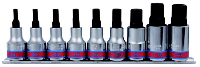 Kingtony 9 RÉSZES 1/2˝-OS HATSZÖG BITFEJKÉSZLET COLL SÍNEN L=55MM SAE 4110SR10 termék fő termékképe