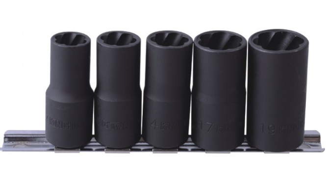 Kingtony 5 RÉSZES KÉZI DUGÓKULCS-KÉSZLET SÉRÜLTFEJŰ CSAVAROKHOZ1/2˝ 9TD035MR termék fő termékképe