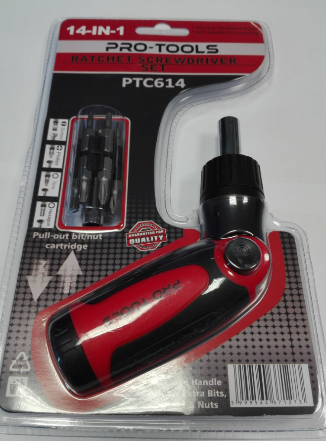 PRO-TOOLS Csavarhúzó klt. 14r. racsnis flexi termék fő termékképe