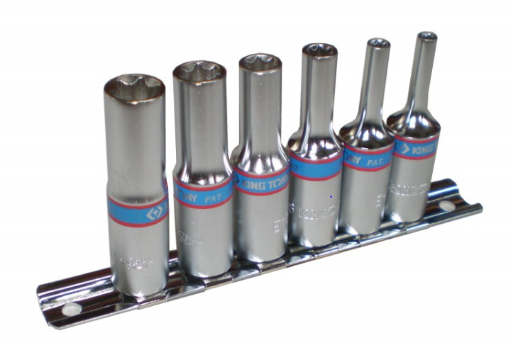 Kingtony 6 RÉSZES 3/8" TORX HOSSZÚ DUGÓKULCS KÉSZLET SÍNEN 3116PR termék fő termékképe