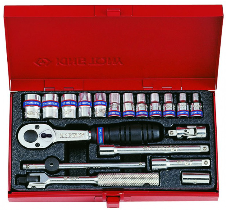 Kingtony 19 RÉSZES 1/4˝-OS KÉZI DUGÓKULCS KÉSZLET 6* 2521MR termék fő termékképe
