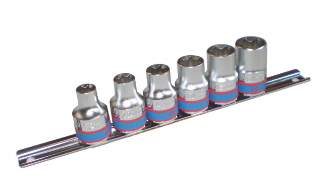 Kingtony 6 RÉSZES 1/2˝-OS TORX-DUGÓKULCS KÉSZLET SÍNEN 4106PR termék fő termékképe