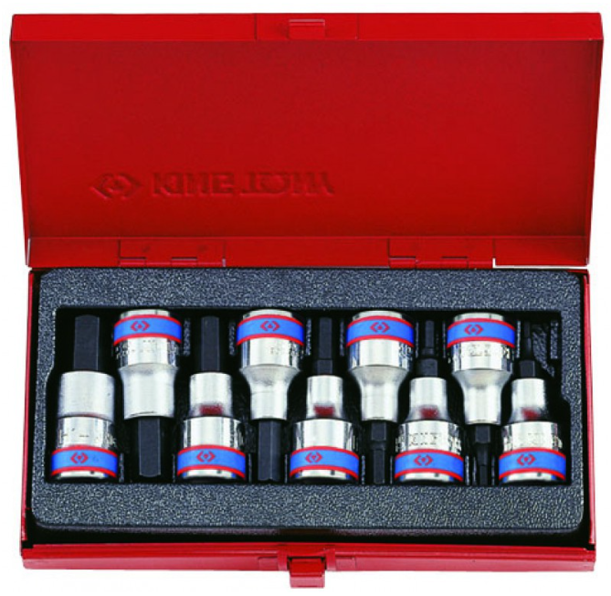 Kingtony 9 RÉSZES 1/2˝-OS HATSZÖG BITFEJKÉSZLET L=55MM 4110PR termék fő termékképe