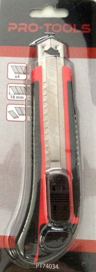 PRO-TOOLS szike 18mm gumis tol. 4r. PRO-TOOLS termék fő termékképe