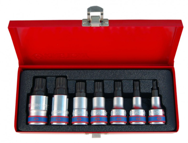 Kingtony 7 RÉSZES 1/2˝-OS SPLINE BITFEJKÉSZLET M6-M18 4117PR termék fő termékképe