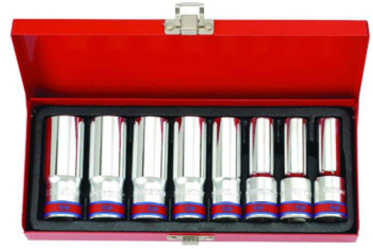 Kingtony 8 RÉSZES 1/2˝-OS KÉZI HOSSZÚ DUGÓKULCS KÉSZLET COLL 12*SAE 4208SR termék fő termékképe