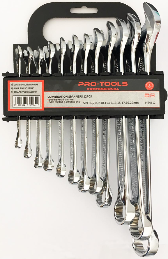 PRO-TOOLS csillag-villáskulcs klt. 12r. DIN3113 termék fő termékképe