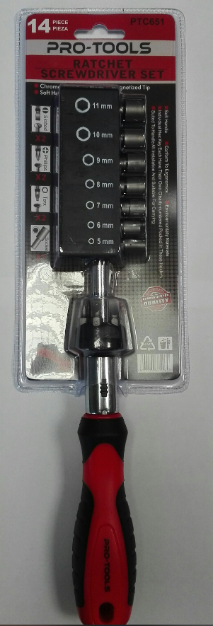 PRO-TOOLS csavarhúzó klt. 14r. racsnis termék fő termékképe