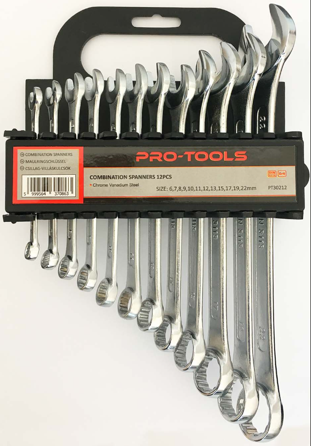 PRO-TOOLS csillag-villáskulcs klt. 12r. DIN3113 termék fő termékképe