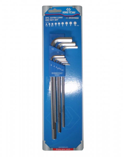 Kingtony 9 részes hosszú imbuszkulcs készlet 1,5-10mm 20209MR termék fő termékképe