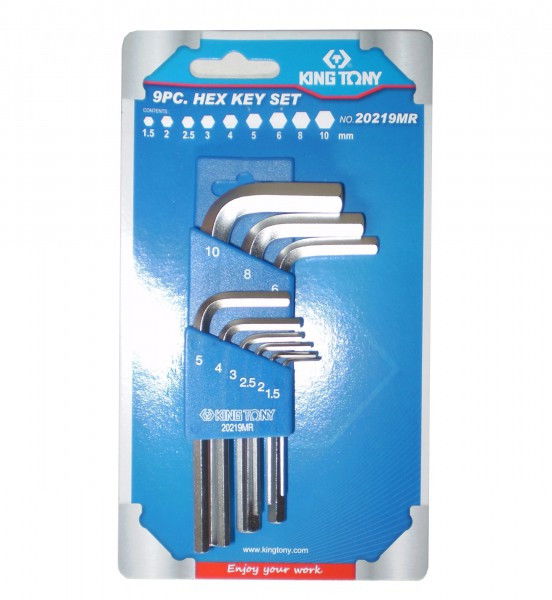 Kingtony 9 RÉSZES RÖVID IMBUSZKULCS KÉSZLET 1,5-10MM 20219MR S82710 termék fő termékképe