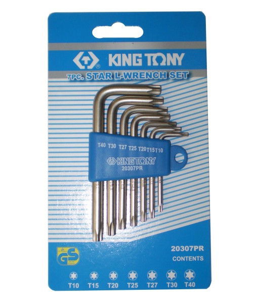 Kingtony 7 részes torxvégű imbuszkulcs készlet T10-T40 20307PR termék fő termékképe