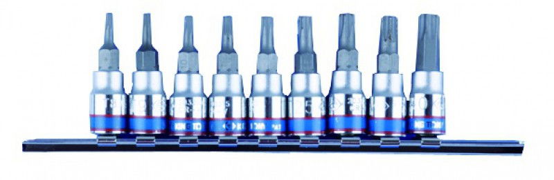 Kingtony 9 RÉSZES 1/4˝-OS TORX BITFEJKÉSZLET SÍNEN 2109PR termék fő termékképe