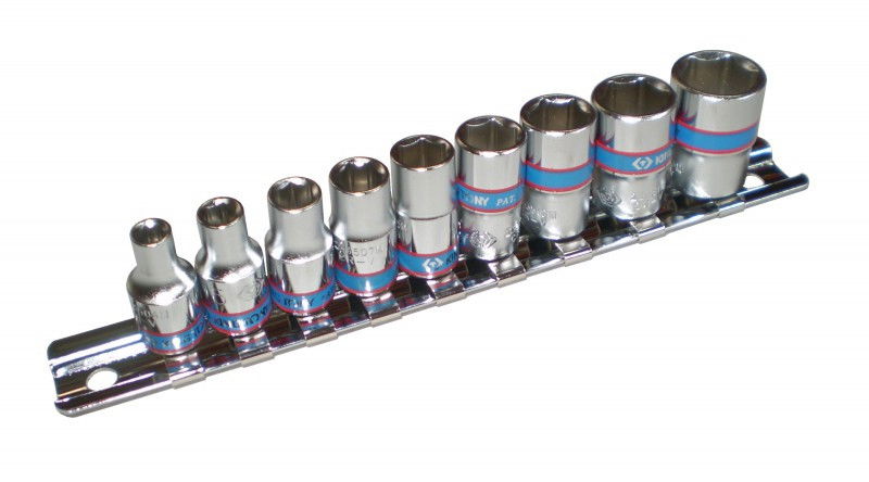 Kingtony 9 RÉSZES 1/4˝-OS KÉZI DUGÓKULCS 4-13MM 6* SÍNEN 2509MR  S82882 termék fő termékképe