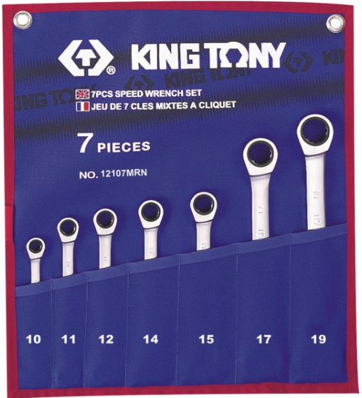 Kingtony 7 RÉSZES RACSNIS CSILLAG-VILLÁS KULCS KÉSZLET 12107MRN termék fő termékképe
