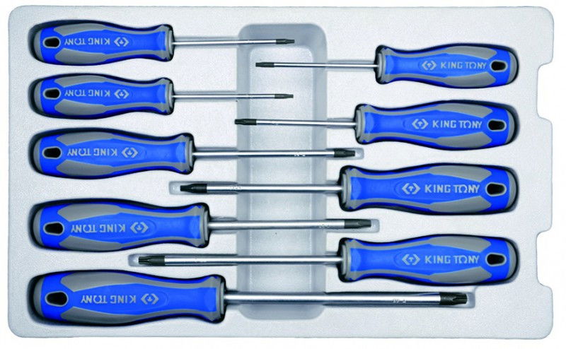 Kingtony 9 részes csavarhúzó készlet furatos torx 30309PR termék fő termékképe