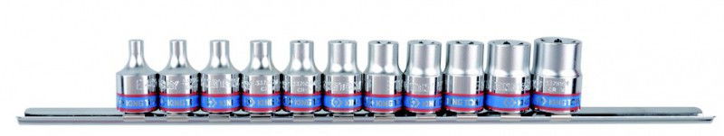 Kingtony 11 RÉSZES 3/8˝-OS TORX DUGÓKULCS KÉSZLET SÍNEN 3121PR termék fő termékképe