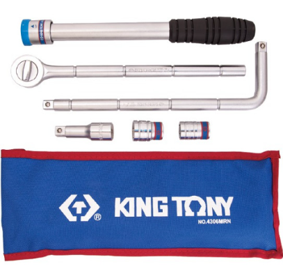 Kingtony 6 részes 1/2˝-os kerékszerelő készlet 6* tetoron tartóban 4306MRN termék fő termékképe