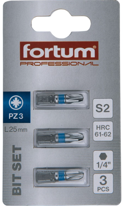 FORTUM Behajtóhegy PZ3x25mm, 3db termék fő termékképe