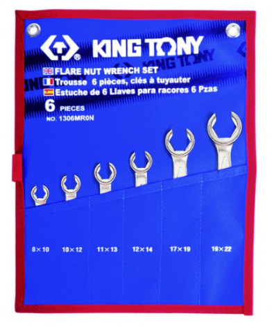 Kingtony 6 részes fékcsőkulcs készlet 8-22mm 1306MRN termék fő termékképe