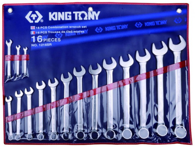 Kingtony 16 részes csillag-villáskulcs készlet 1/4-1-1/4˝ 1216SR termék fő termékképe