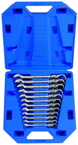 Kingtony 12 részes flexibilis racsnis csillag-villáskulcs klt. 8-19mm 13012MR termék fő termékképe