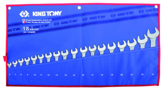 Kingtony 18 részes csillag-villáskulcs készlet 6-24mm 1218MRN termék fő termékképe