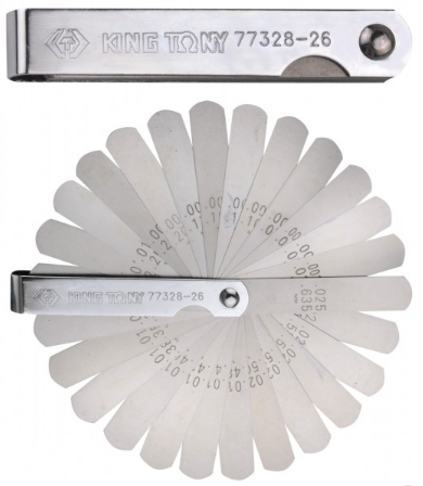 Kingtony Hézagmérő 26 pengés, 0,038-0,635mm & 0,0015"-0,025" 77328-26 termék fő termékképe