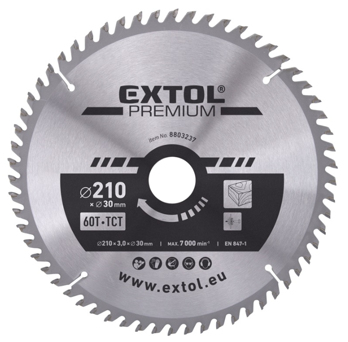 EXTOL Körfűrészlap keményfémlapkás, 210x30 termék fő termékképe