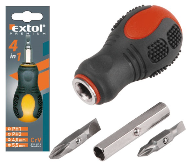EXTOL Marokcsavarhúzó, 2db cserélhető, kétoldalas rövid termék fő termékképe